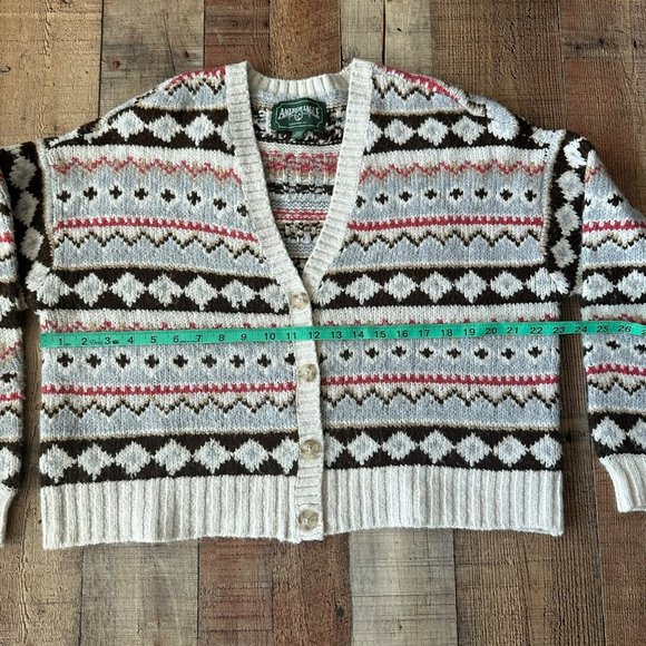 Vintage-Inspired American Eagle Knit Cardigan Sweater Nordic Pattern Button-Up - Picture 4 of 6